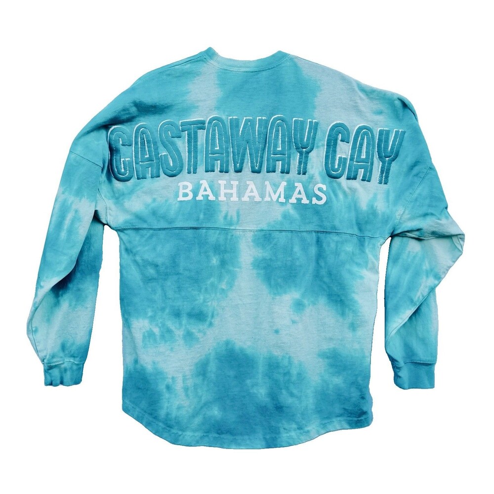 Disney Cruise Line Castaway Cay Spirit Jersey S Blue Tie Dye Bahamas Mickey - Picture 2 of 9